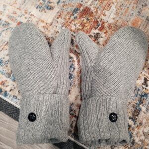 Cozy Gray Knit Mittens Handmade